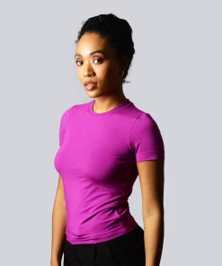 ATENA Maglietta Manica Corta Magenta Jersey di Bamboo InnBamboo