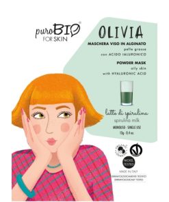 Maschera Viso Olivia Pelle grassa con Acido Ialuronico e Spirulina