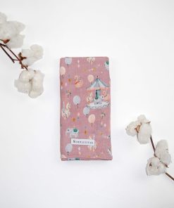 Mussola di Cotone Giostrine Rosa 70x70cm Simplicitas